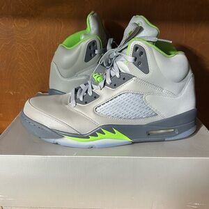 Jordan Athletic Shoes Gray and Neon Green